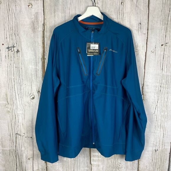 Eddie Bauer FreeDry Movement Full Zip Jacket Size XL Blue NWT 228 - Picture 1 of 10